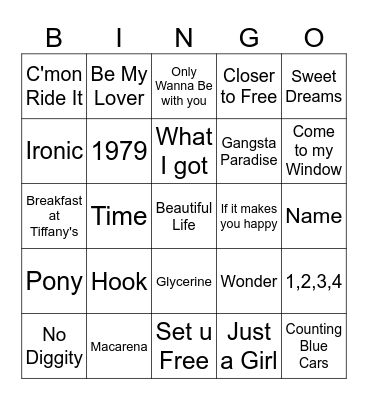 Spring Break 1996 Bingo Card
