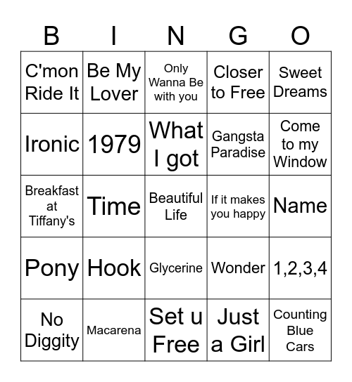 Spring Break 1996 Bingo Card