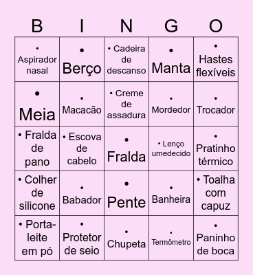 CHÁ DE FRALDA DA CECI Bingo Card