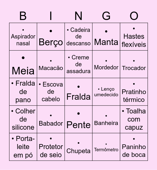 CHÁ DE FRALDA DA CECI Bingo Card