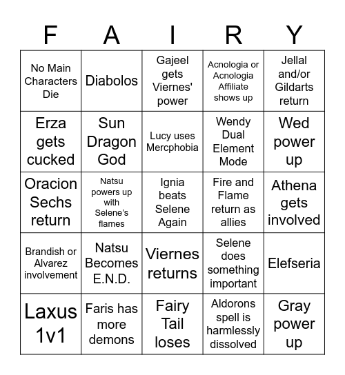True Dragon King Festival Bingo Card