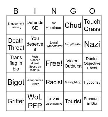 FFXIV LEGO PEOPLE REPLIES Bingo Card