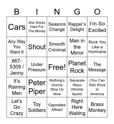 (C) 80s MB Round 2 Bingo Card
