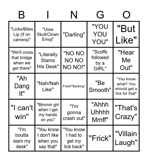 Chris's Bingo Card