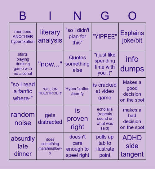 Spade bingo Card