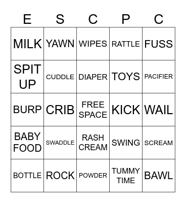 Mama & Mommy BINGO Card