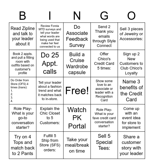 S.O.G. BINGO Card