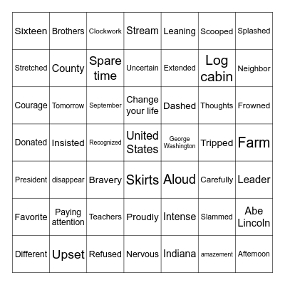 Jane's Discovery Bingo Card