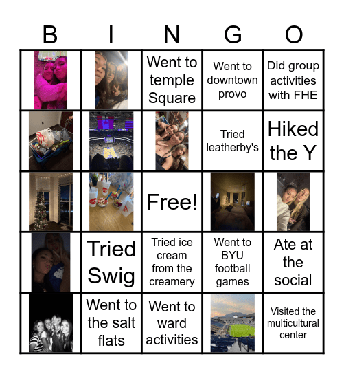 Final Project Bingo Card