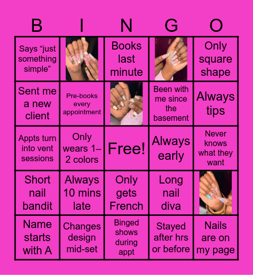 Nail Cartel soirée bingo Card
