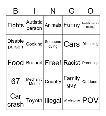 Reels Bingo Card