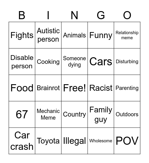 Reels Bingo Card