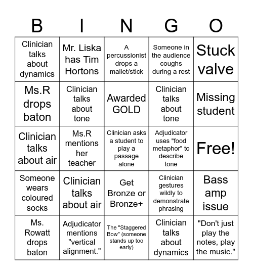 Festival Bingo! Bingo Card