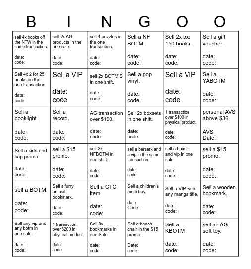 Bingo Card