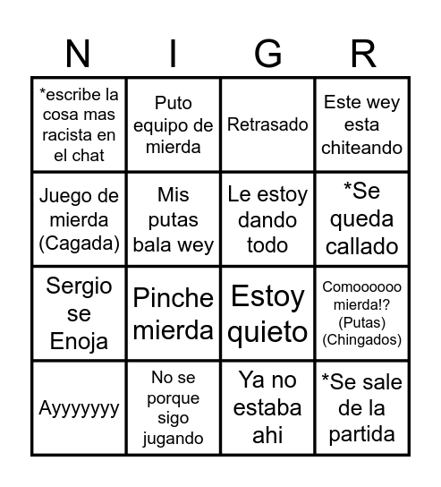Serch Juega CS Bingo Card