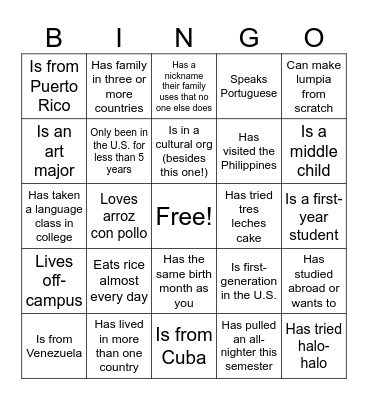 FIND SOMEONE WHO Bingo Card