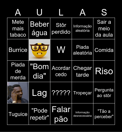 Bingo Aulas Bingo Card