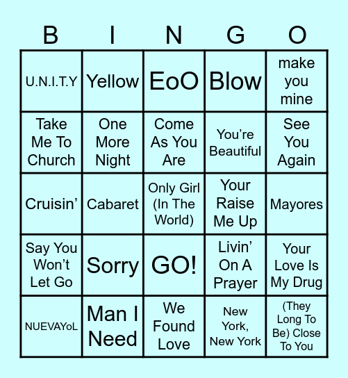 Pisces Musical Bingo Card