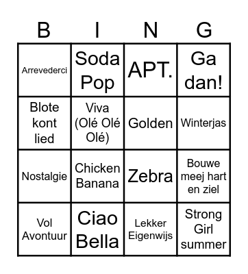 Party Vie & Maud Bingo Card