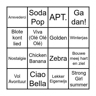 Party Vie & Maud Bingo Card