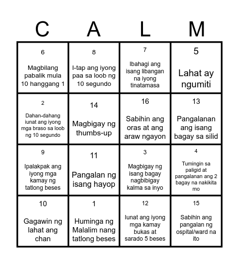 Wellness BINGO! Bingo Card