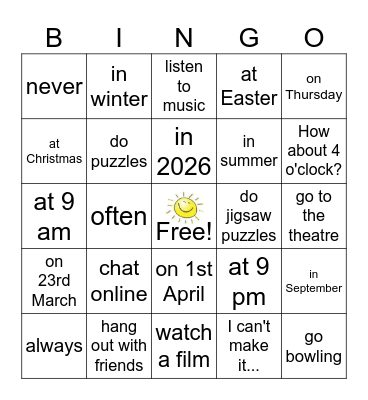 Right On 1 - Unit 3.2 Bingo Card