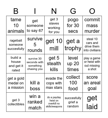 bro v bro Bingo Card