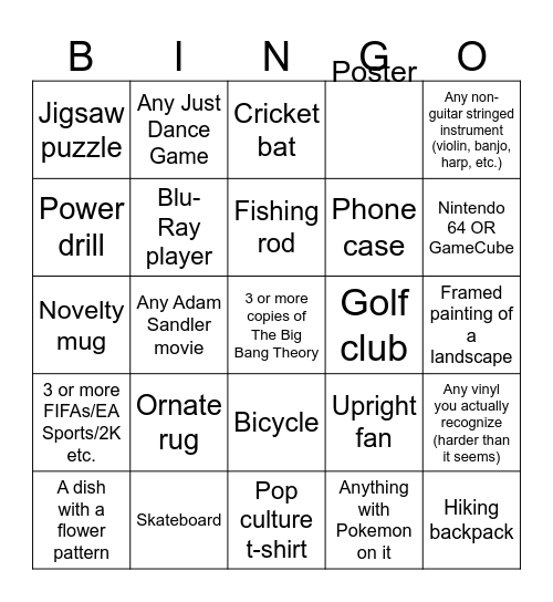 Thrift Bingo! Bingo Card