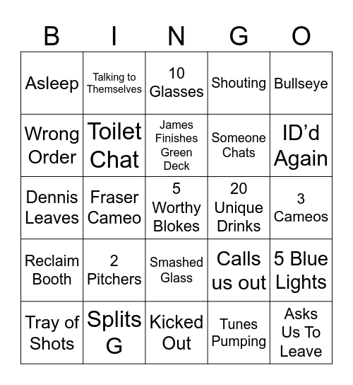 High Main Bingo Card