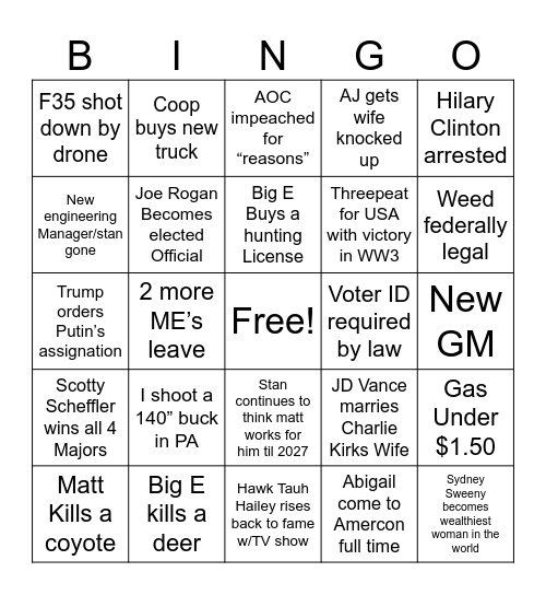 DK BINGO Card