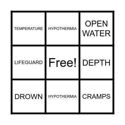 ALL ABOUT OPEN/POOL WATER SAFETY Bingo Card