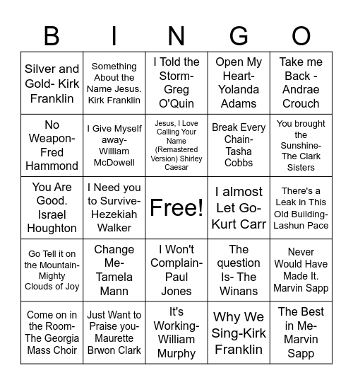Drop the Mic- Gospel Edition Bingo Card