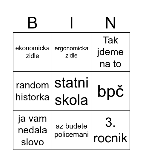 tadm Bingo Card