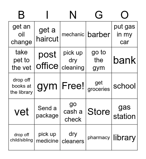 mandados Bingo Card