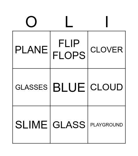 L Blends Bingo Card