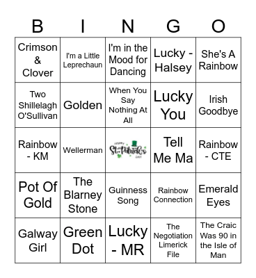 St. Patrick's Day Bingo Card