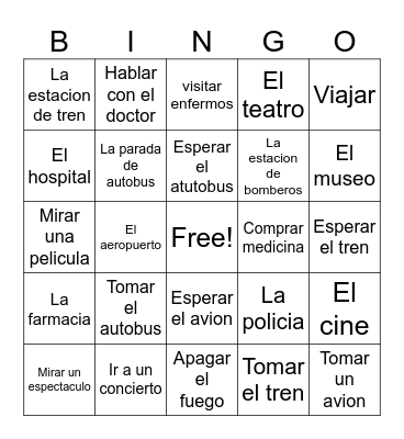La ciudad 2nd set Bingo Card