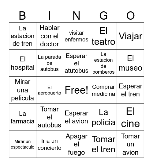 La ciudad 2nd set Bingo Card