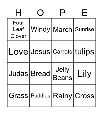 Spring Bingo Card