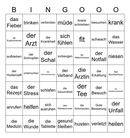husten Bingo Card