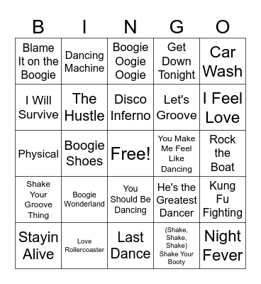Do the Hustle! Bingo Card