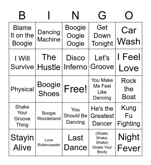 Do the Hustle! Bingo Card