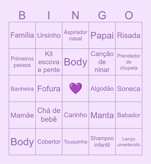 Helena Cecília Bingo Card
