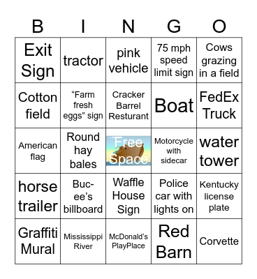 The Ark Encounter Road Trip Bingo Card