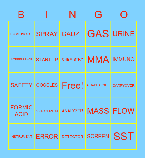 LAB WEEK BINGO Card