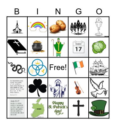 St. Patrick's Day Bingo Card