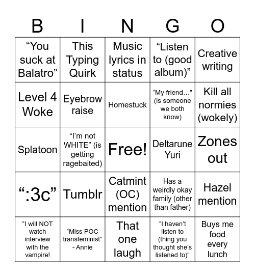 June Bingo Card