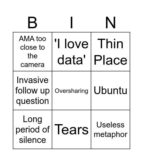 Brainstorm Bingo Card