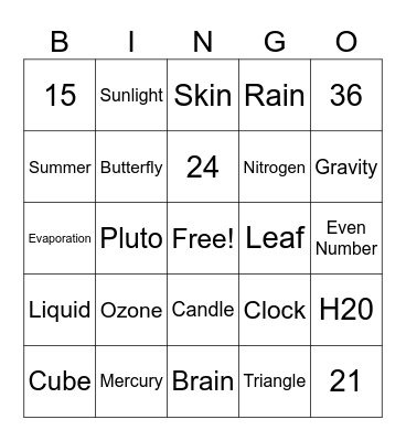 STEM Bingo Card