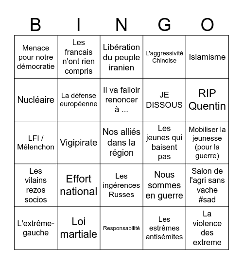 Bingo Macron Bingo Card